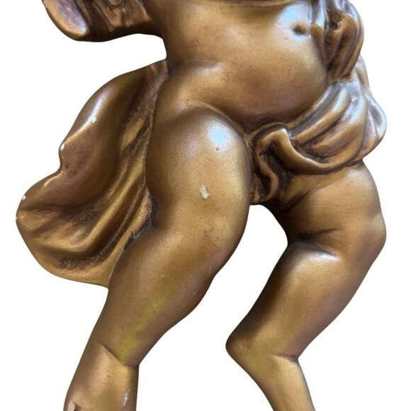 Homco Wall Hanging Cherub Angels #1120 Hollywood Regency Gold 1965 - Picture 6 of 9